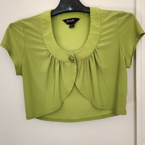 Dusak Designs Cropped Shrug in Green